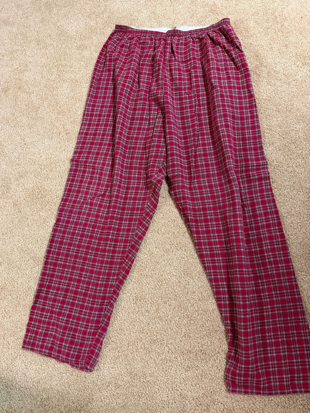 Vintage 1960s Montgomery Ward Pajama Pants red tartan plaid mens medium